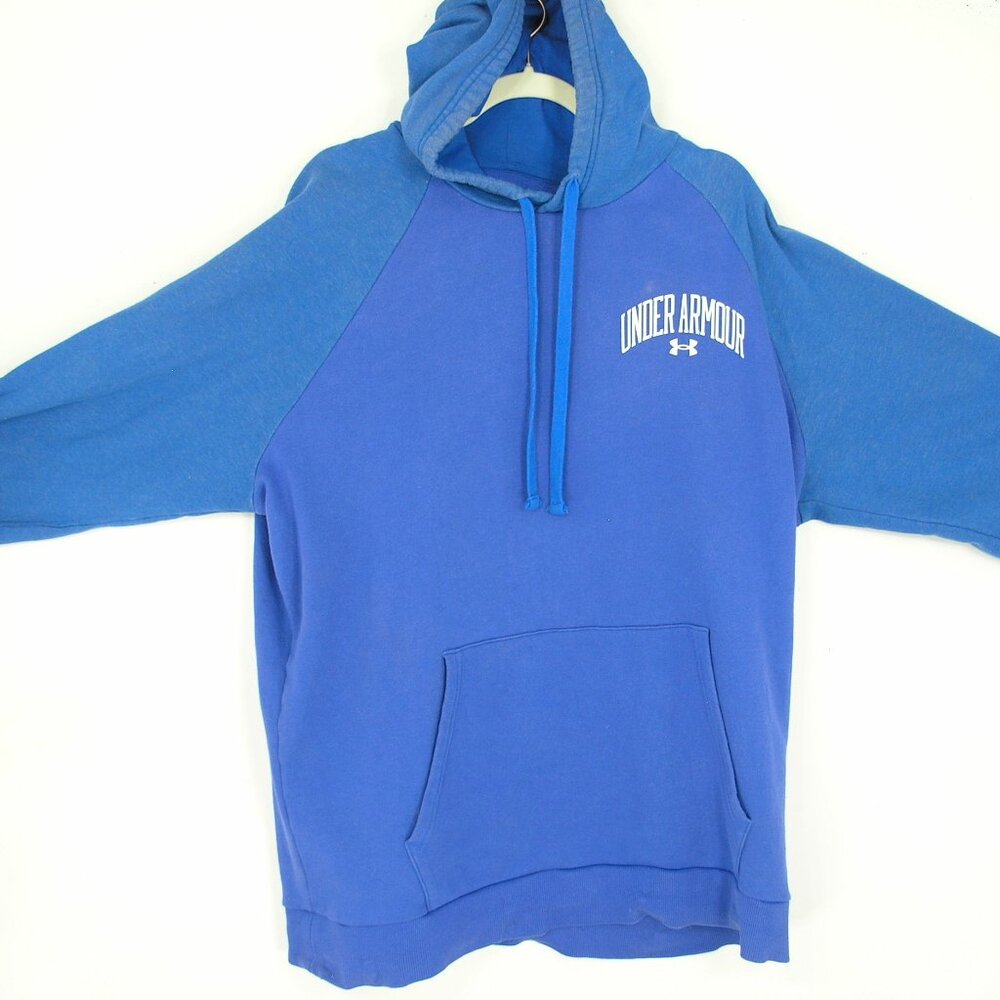 Under Armour hoodie blue w/white lettering & logo